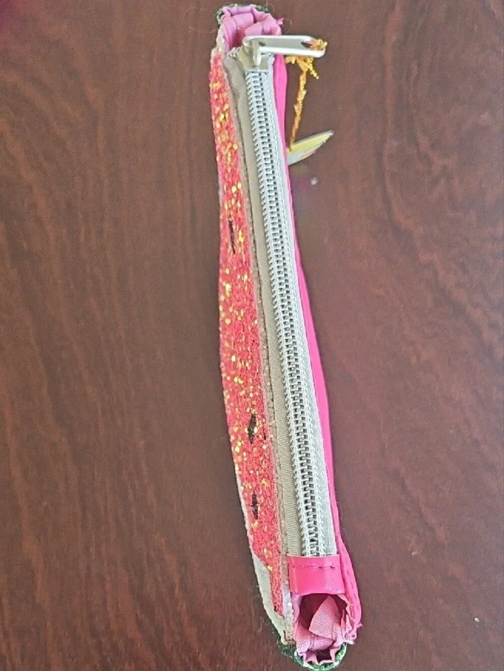 Glitter Watermelon Zip Pouch for Kids - Pink